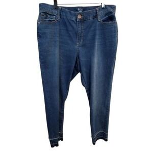 Ana skinny CROPPED ankle raw hem jeans plus size 16‎